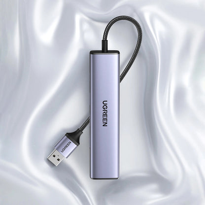 Hub USB UGREEN CM475, 3 x USB-A 3.0 - 1 x USB-C - 1 x RJ45, Gri