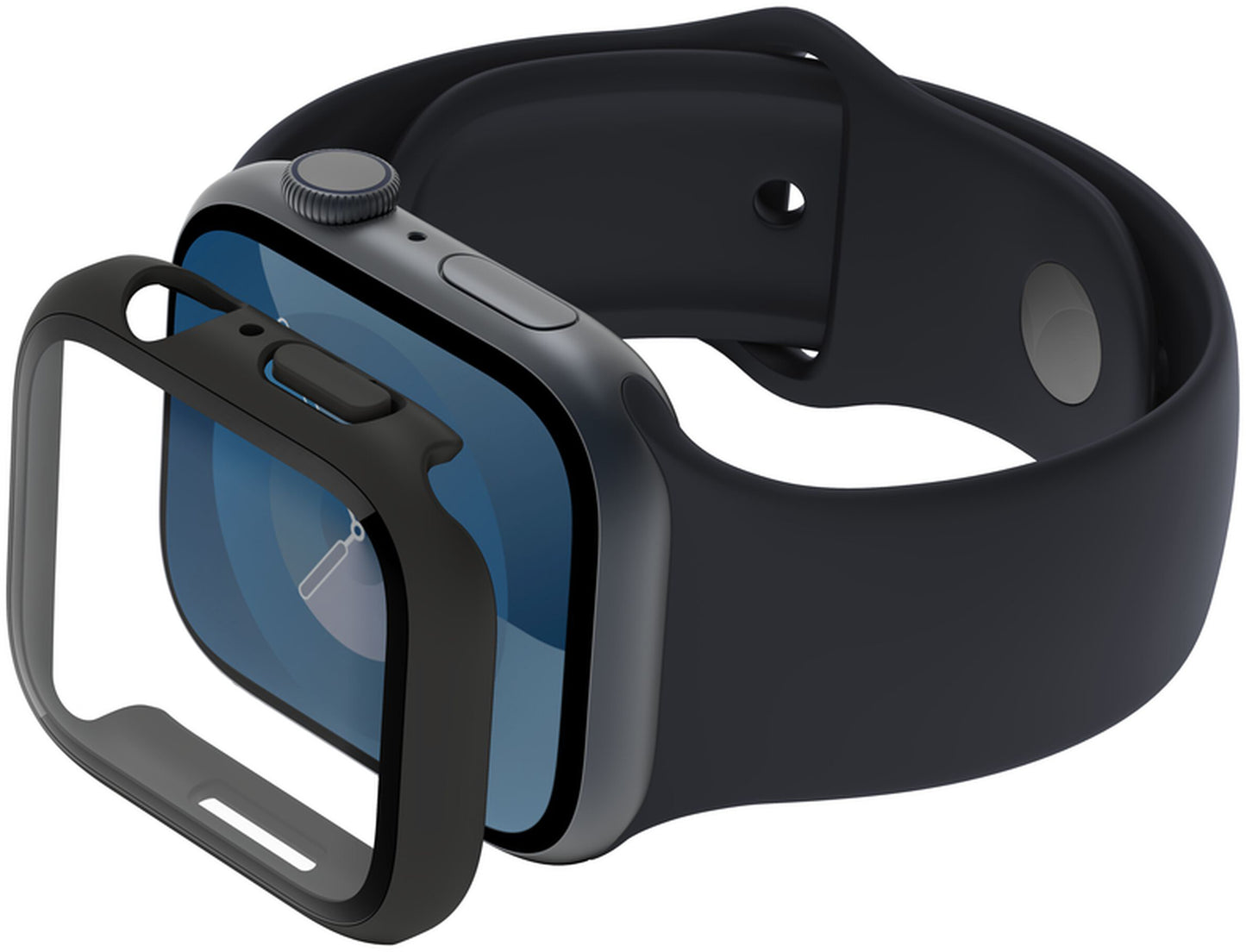 Belkin ScreenForce TemperedCurve Case for Apple Watch 44mm / 45mm Series, Black OVG004zzBK-REV