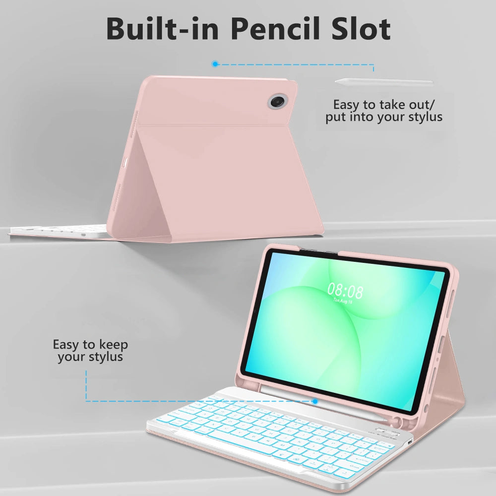Keyboard Case for Samsung Galaxy Tab A11+ / Tab A9+, Tech-Protect, SC PEN, Pink
