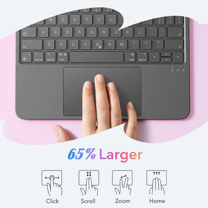 Keyboard Case for Apple iPad Air 11 (2026) / iPad Air 11 (2025) / Air 11 (2024) / Air (2022) / Air (2020), ESR, Flex, Gray