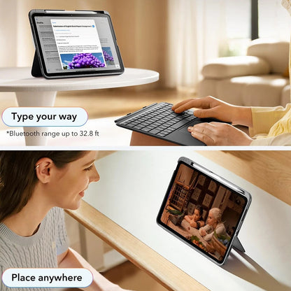 Keyboard Case for Apple iPad Air 11 (2026) / iPad Air 11 (2025) / Air 11 (2024) / Air (2022) / Air (2020), ESR, Flex, Gray