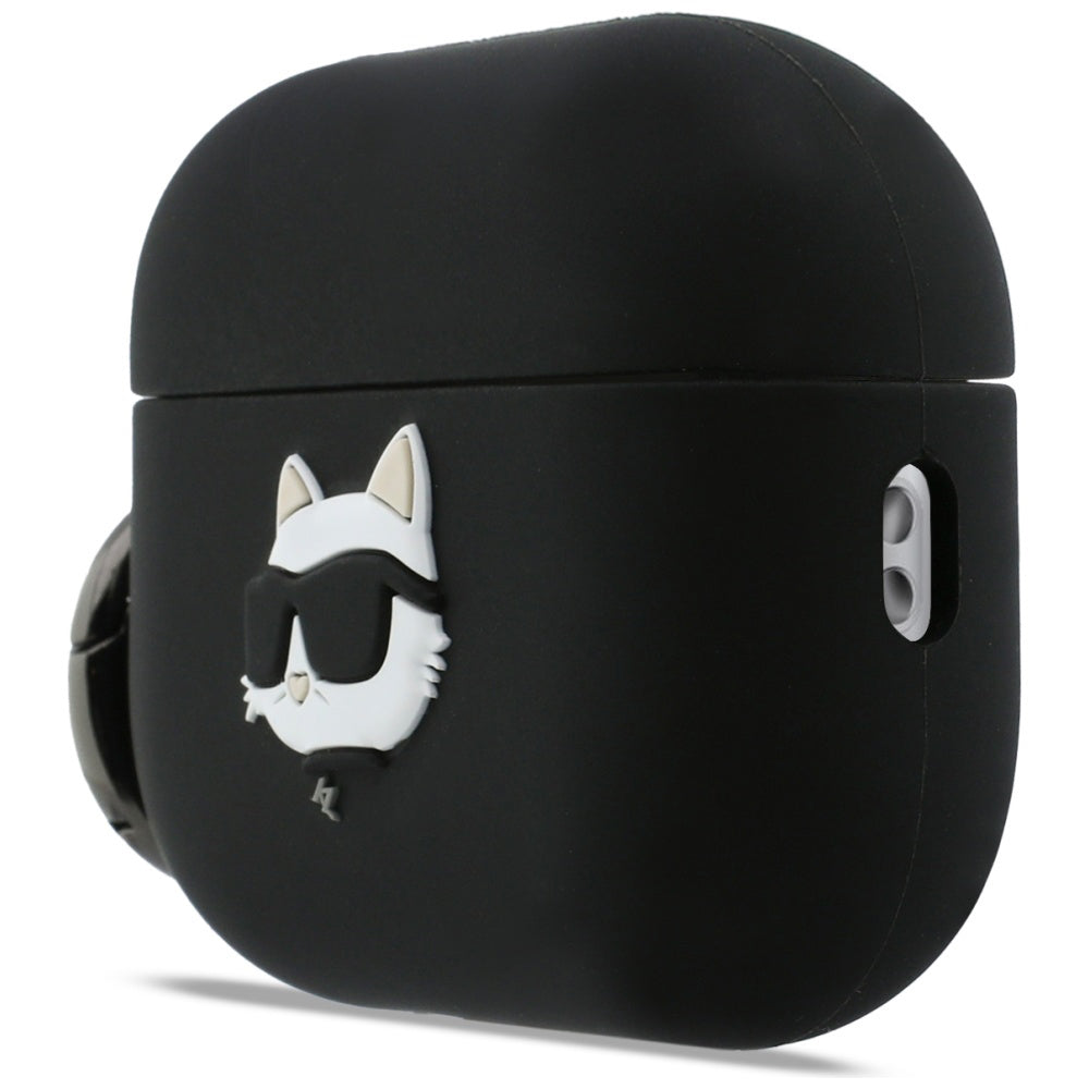 Karl Lagerfeld Silicone Choupette's Head 3D Case for Apple AirPods Pro 3, Black