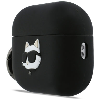 Karl Lagerfeld Silicone Choupette's Head 3D Case for Apple AirPods Pro 3, Black