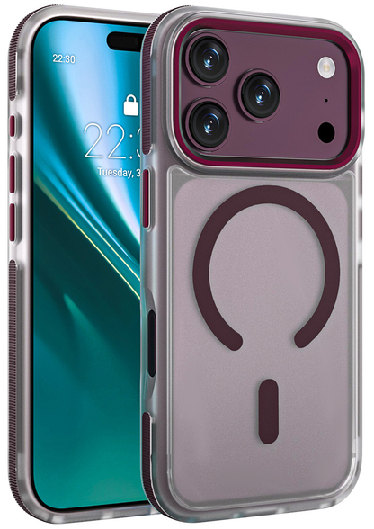 MagSafe Case for Apple iPhone 18 Pro Max / 17 Pro Max, Etteri, Icy Mag, Burgundy