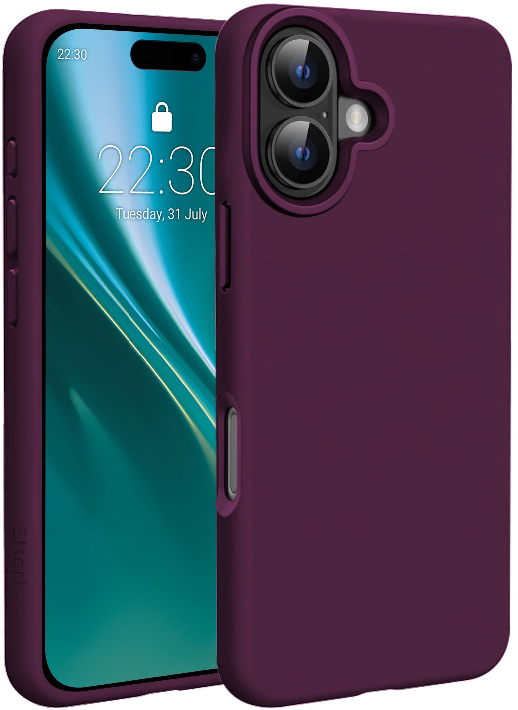 MagSafe Case for Apple iPhone 16, Etteri, Silicone Mag, Burgundy