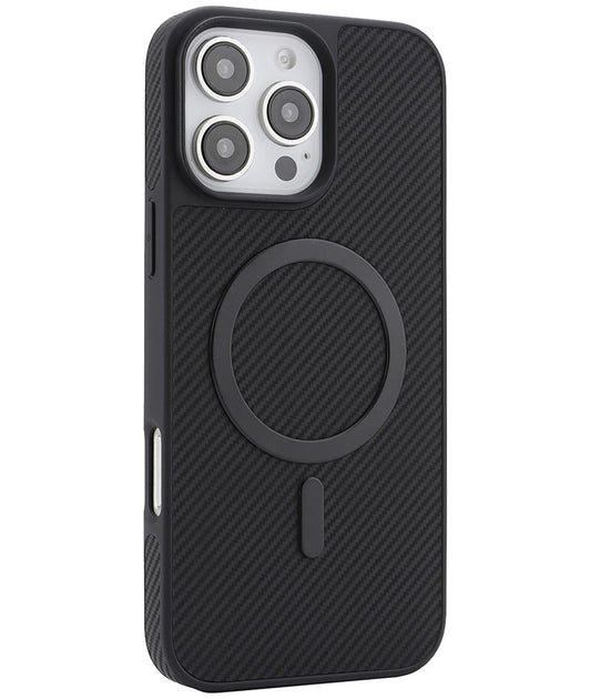 MagSafe Case for Apple iPhone 16 Pro, OEM, Carbon Metal Ring, Black