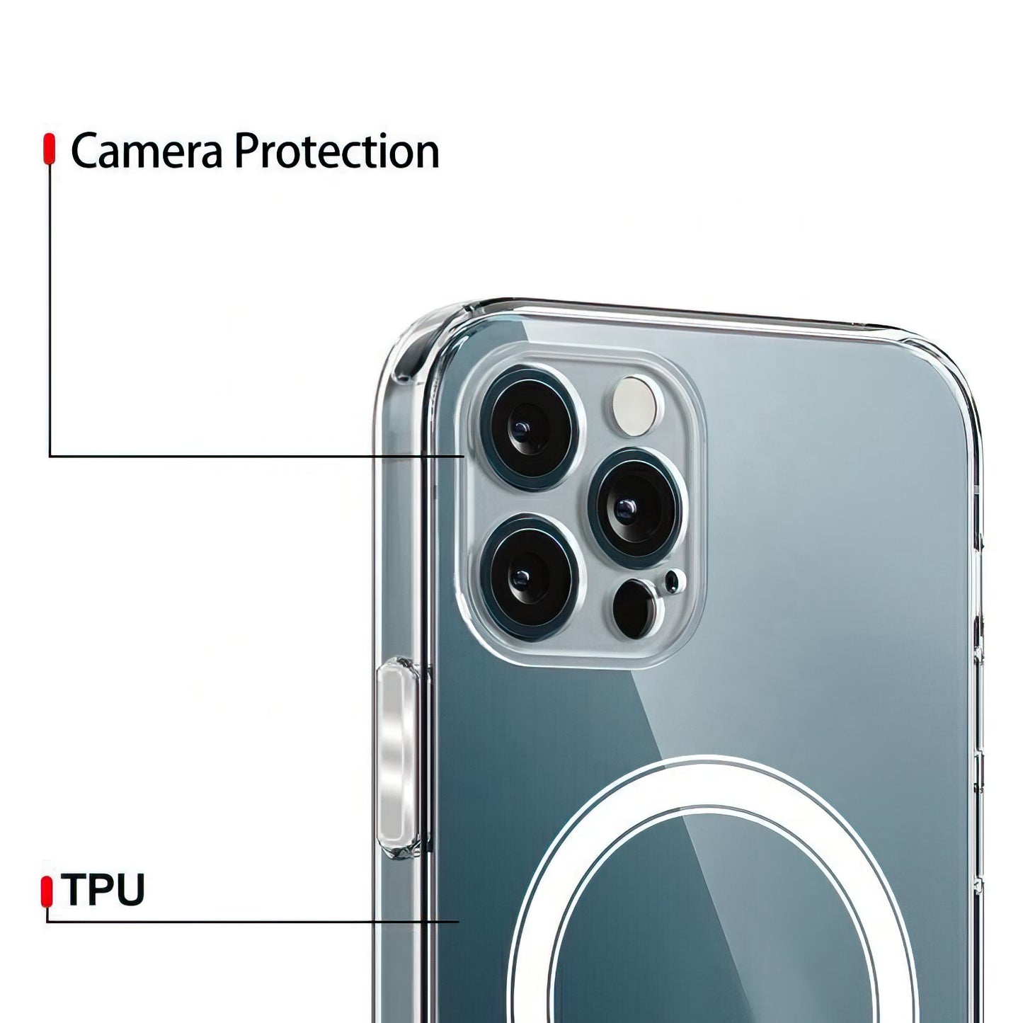 MagSafe Case for Apple iPhone 16 Pro, OEM, Clear with Camera Protection, Transparent