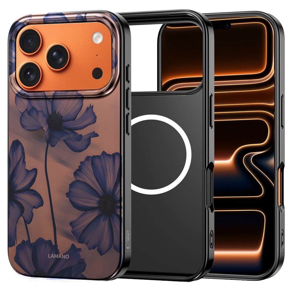 MagSafe Case for Apple iPhone 17 Pro Max, Tech-Protect, Lamano Velvet Night, Black