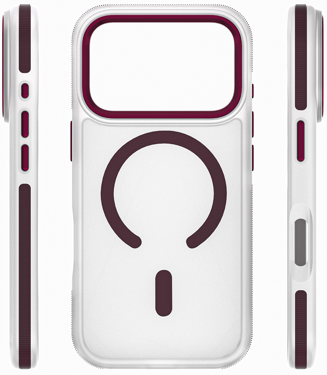 MagSafe Case for Apple iPhone 18 Pro Max / 17 Pro Max, Etteri, Icy Mag, Burgundy