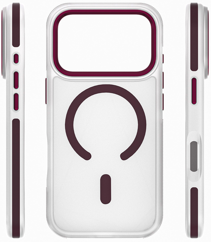 MagSafe Case for Apple iPhone 18 Pro Max / 17 Pro Max, Etteri, Icy Mag, Burgundy