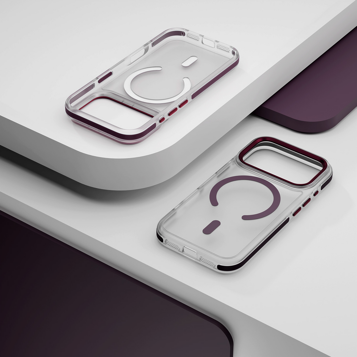 MagSafe Case for Apple iPhone 18 Pro Max / 17 Pro Max, Etteri, Icy Mag, Burgundy