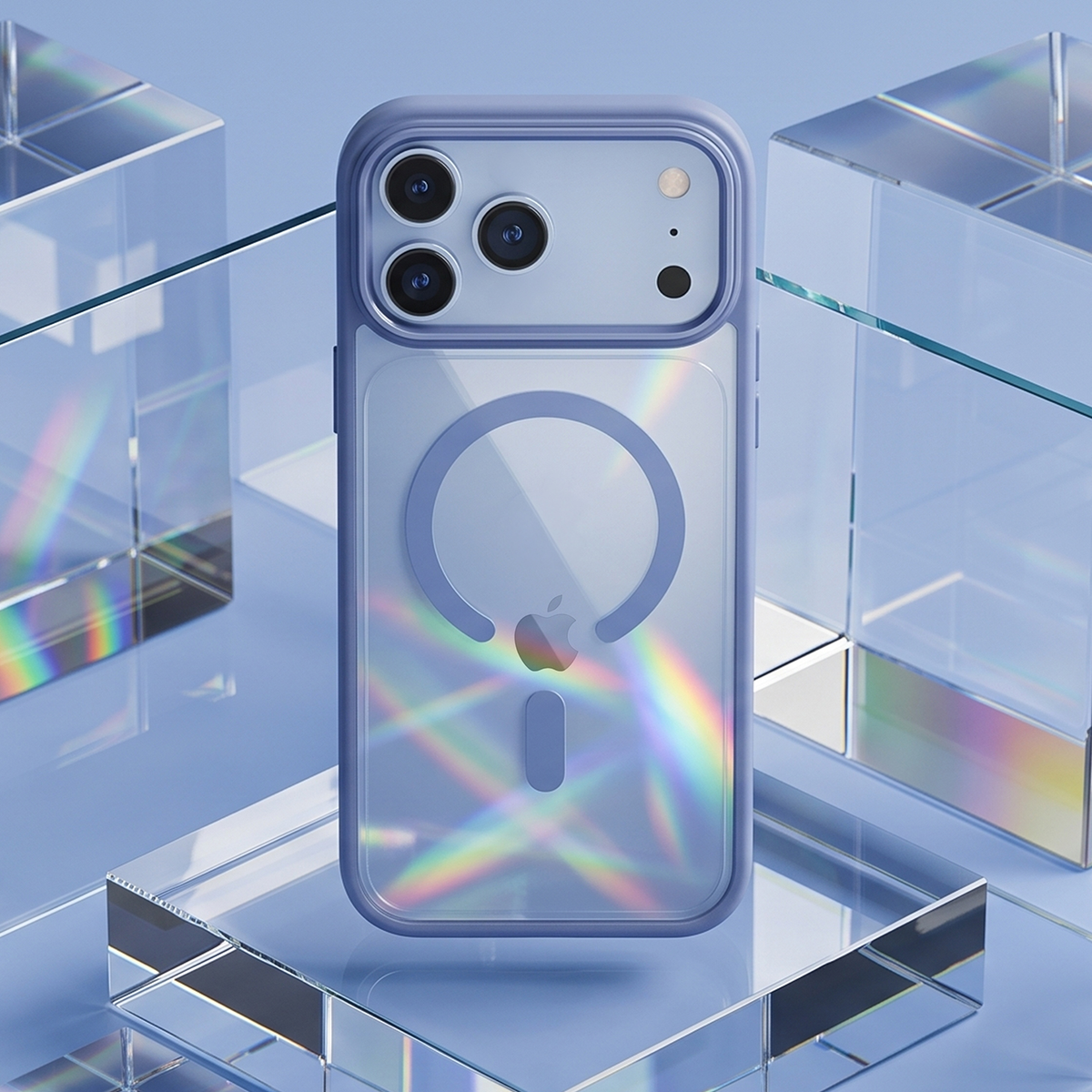 MagSafe Case for Apple iPhone 18 Pro Max / 17 Pro Max, OEM, Color Clear Mag, Blue