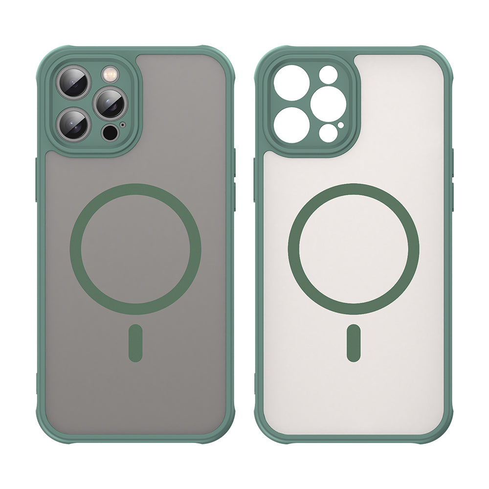 MagSafe Case for Apple iPhone 12 Pro Max, Techsuit, HaloFrost II, Green