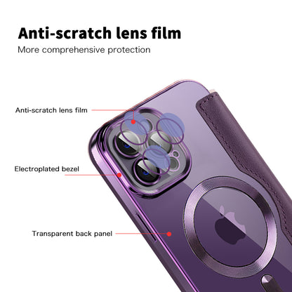 MagSafe Case for Apple iPhone 12 Pro Max, Techsuit, SmartMag Book, Purple
