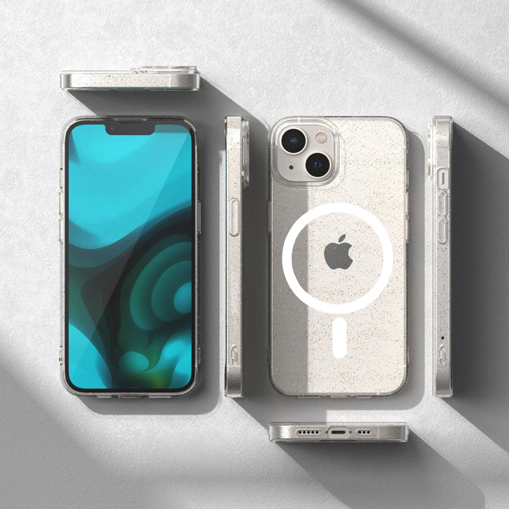 MagSafe Case for Apple iPhone 12 Pro Max, Techsuit, SparkleSkin, Transparent