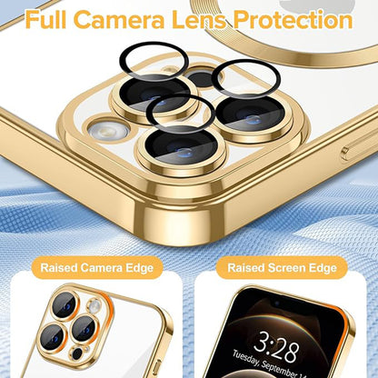 MagSafe Case for Apple iPhone 12 Pro, Techsuit, Luxury Crystal, Gold