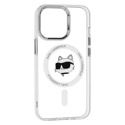 MagSafe Case for Apple iPhone 13 Pro, Karl Lagerfeld, IML Metal Choupette's Head, White