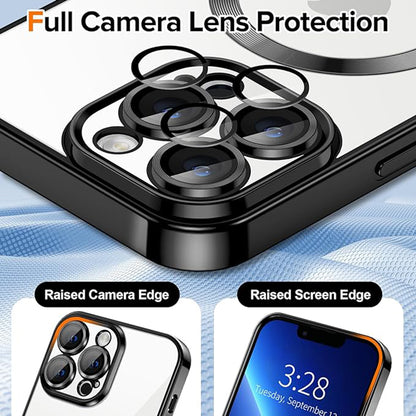 MagSafe Case for Apple iPhone 13 Pro Max, Techsuit, Luxury Crystal, Black