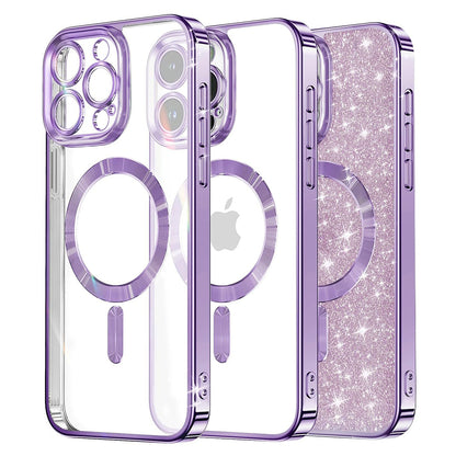 MagSafe Case for Apple iPhone 13 Pro Max, Techsuit, Luxury Glitter, Light Purple