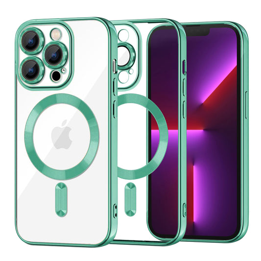MagSafe Case for Apple iPhone 13 Pro, Techsuit, Luxury Crystal, Light Green