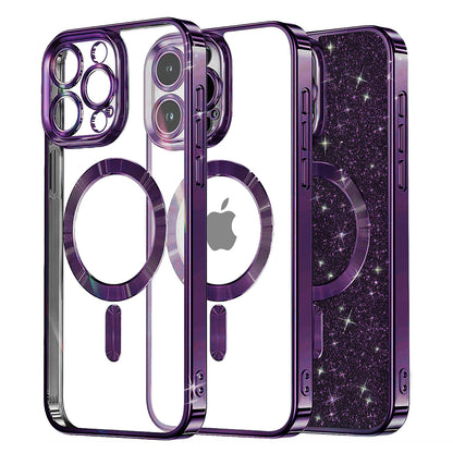 MagSafe Case for Apple iPhone 13 Pro, Techsuit, Luxury Glitter, Dark Purple