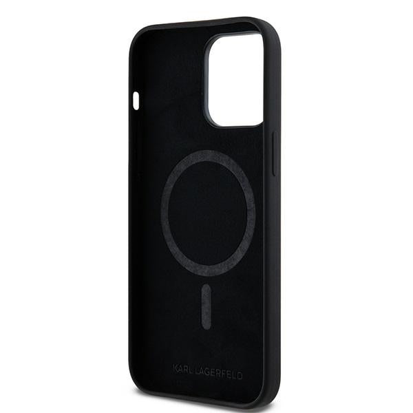 MagSafe Case for Apple iPhone 14 Pro, Karl Lagerfeld, Karl & Choupette Silicone, Black