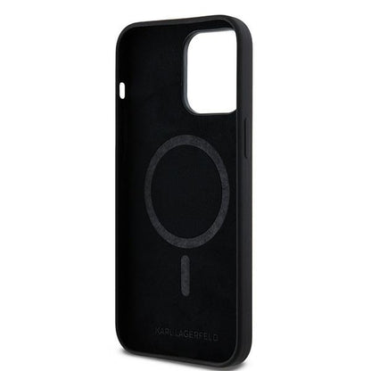MagSafe Case for Apple iPhone 14 Pro, Karl Lagerfeld, Karl & Choupette Silicone, Black