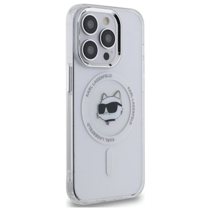 MagSafe Case for Apple iPhone 14 Pro Max, Karl Lagerfeld, IML Metal Choupette's Head, White