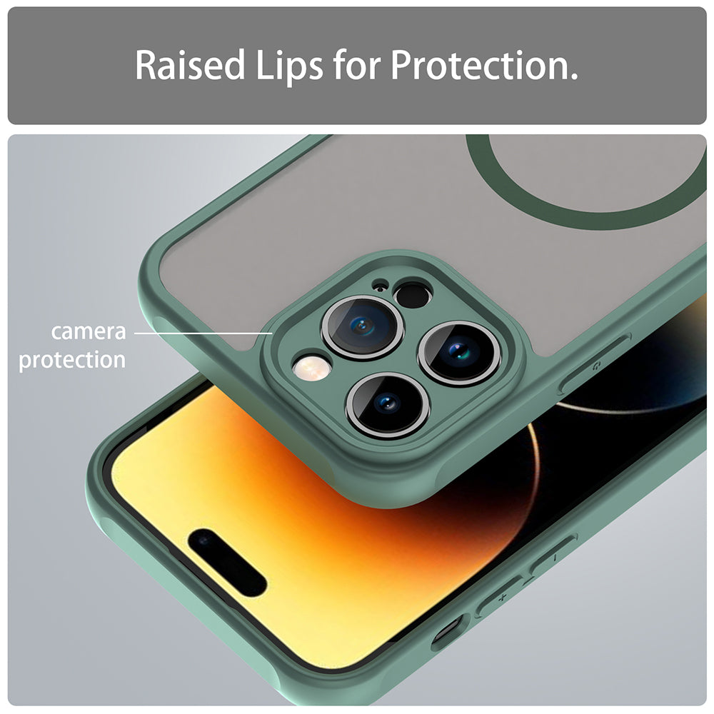 MagSafe Case for Apple iPhone 14 Pro Max, Techsuit, HaloFrost II, Green