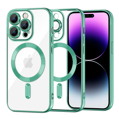 MagSafe Case for Apple iPhone 14 Pro Max, Techsuit, Luxury Crystal, Light Green