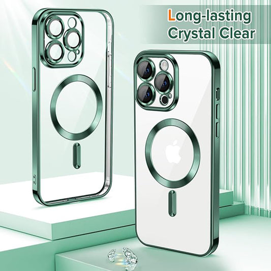 MagSafe Case for Apple iPhone 14 Pro Max, Techsuit, Luxury Crystal, Dark Green