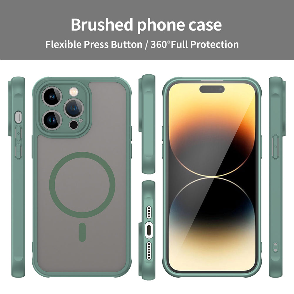 MagSafe Case for Apple iPhone 14 Pro, Techsuit, HaloFrost II, Green