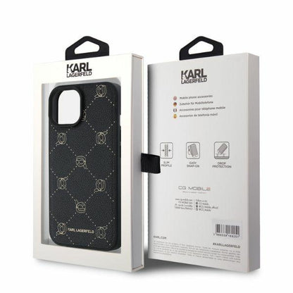 MagSafe Case for Apple iPhone 15, Karl Lagerfeld, Karl's Head, Black