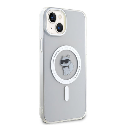 MagSafe Case for Apple iPhone 15 Plus / 14 Plus, Karl Lagerfeld, IML Choupette, Transparent