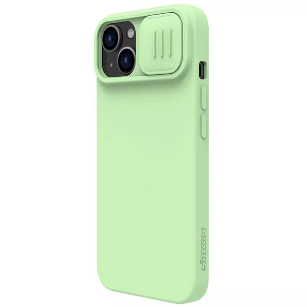MagSafe Case for Apple iPhone 15 Plus, Nillkin, CamShield Silky, Light Green