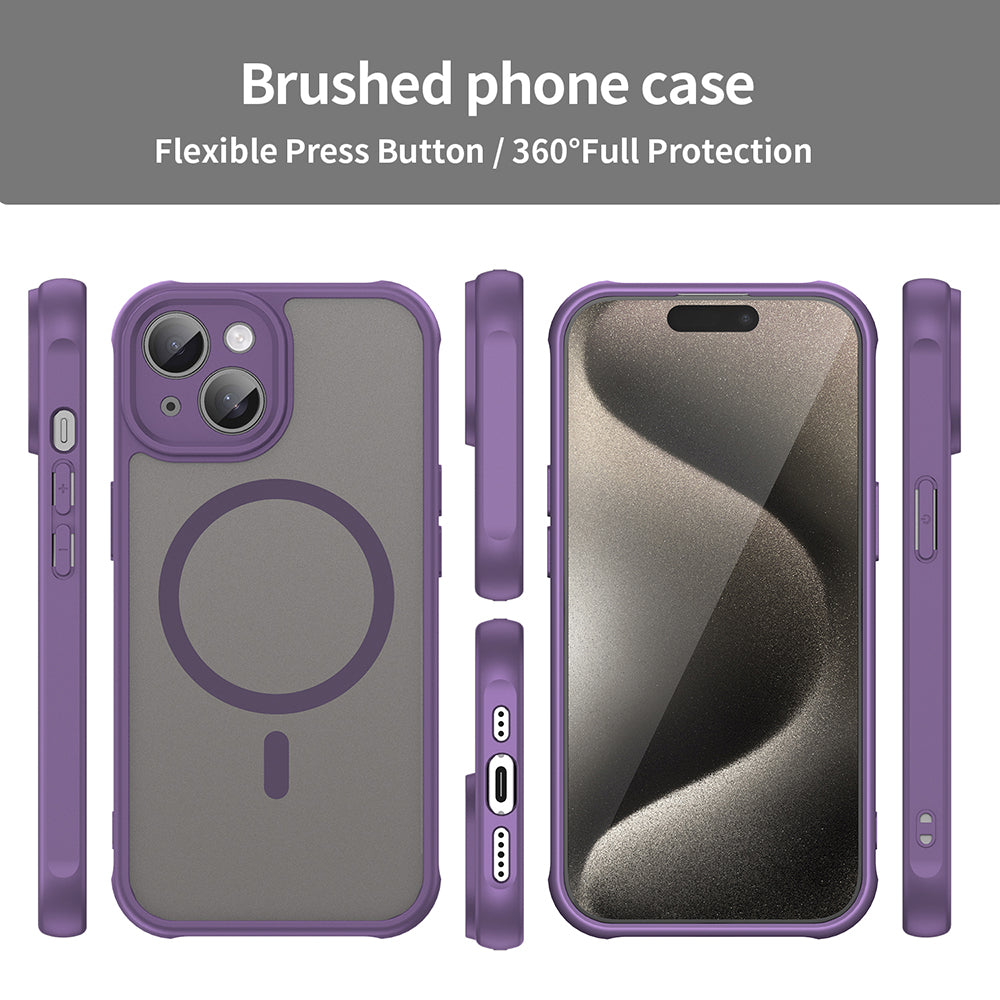 MagSafe Case for Apple iPhone 15 Plus, Techsuit, HaloFrost II, Purple