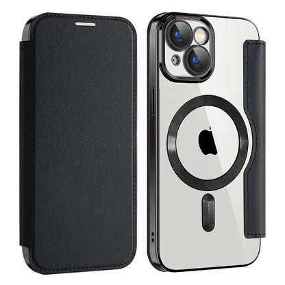 MagSafe Case for Apple iPhone 15 Plus, Techsuit, SmartMag Book, Black