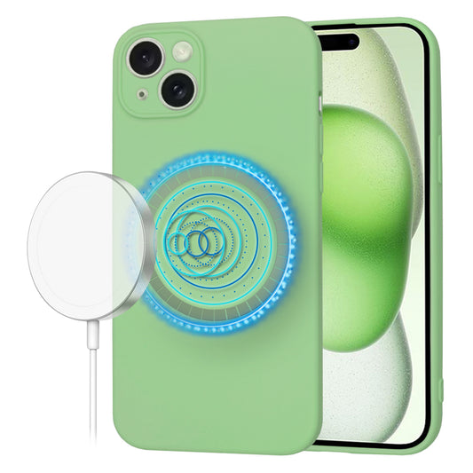 MagSafe Case for Apple iPhone 15 Plus, Techsuit, SoftFlex, Light Green