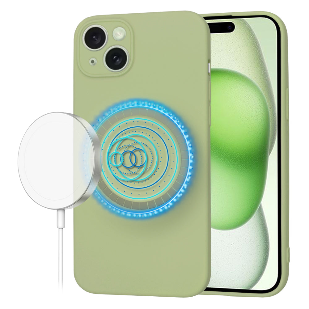 MagSafe Case for Apple iPhone 15 Plus, Techsuit, SoftFlex, Matcha