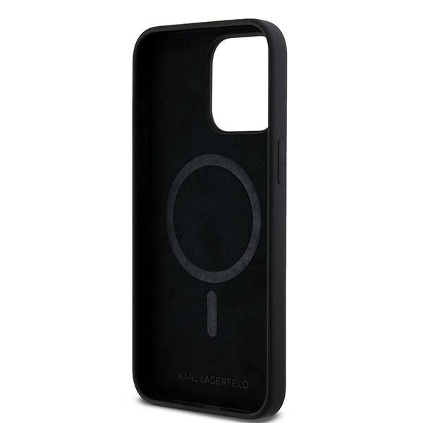 MagSafe Case for Apple iPhone 15 Pro, Karl Lagerfeld, Silicone Choupette's Head, Black
