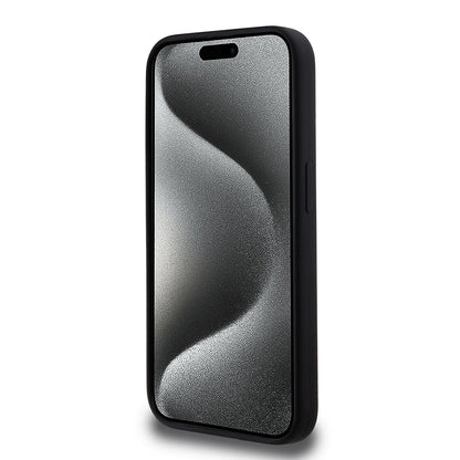 MagSafe Case for Apple iPhone 15 Pro, Karl Lagerfeld, Silicone Karl & Choupette's Heads, Black