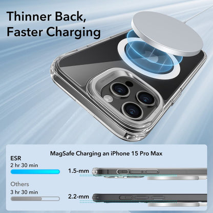 MagSafe Case for Apple iPhone 15 Pro Max, ESR, Classic Hybrid Kickstand, Transparent