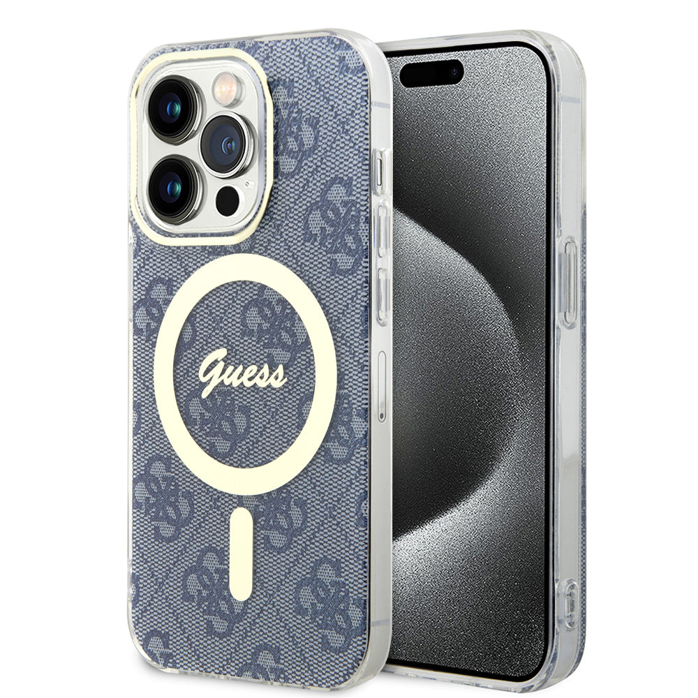 MagSafe Case for Apple iPhone 15 Pro Max, Guess, IML 4G, Blue