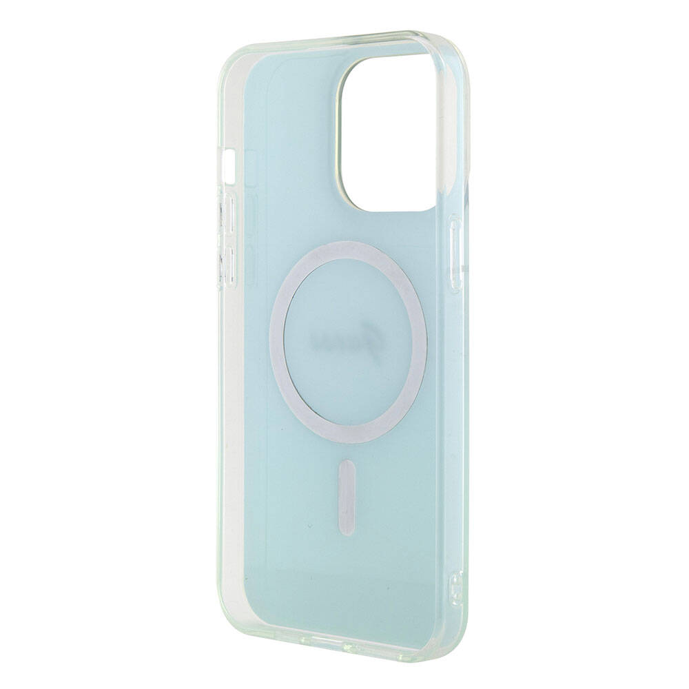 MagSafe Case for Apple iPhone 15 Pro Max, Guess, IML Iridescent, Turquoise