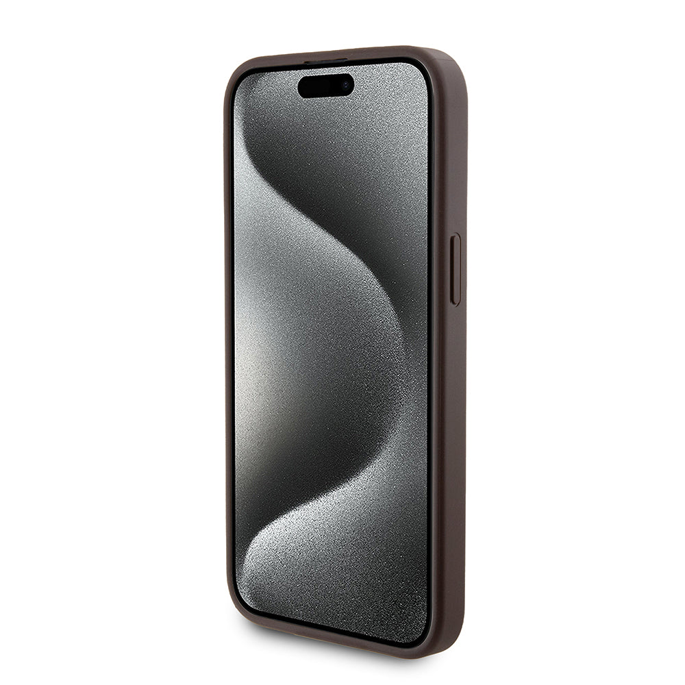 MagSafe Case for Apple iPhone 15 Pro Max, Guess, Powerbank 4G Metal Logo, Brown