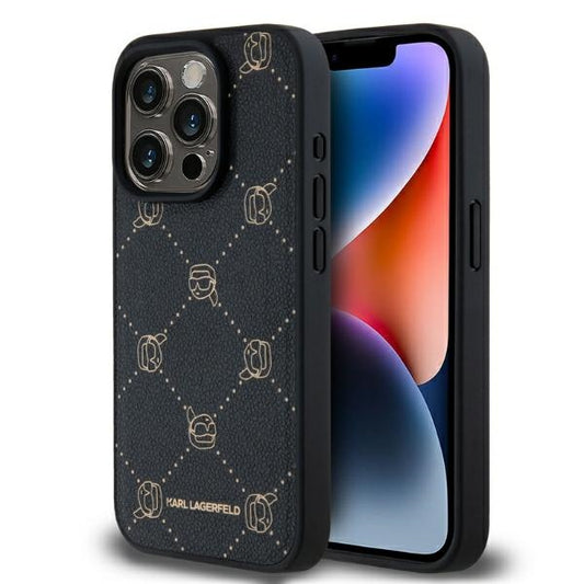 MagSafe Case for Apple iPhone 15 Pro Max, Karl Lagerfeld, Karl's Head, Black