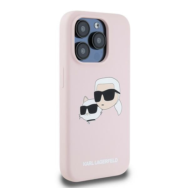 MagSafe Case for Apple iPhone 15 Pro Max, Karl Lagerfeld, Karl & Choupette Silicone, Pink
