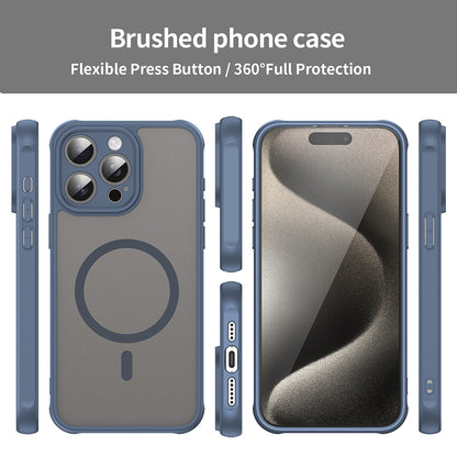 MagSafe Case for Apple iPhone 15 Pro Max, Techsuit, HaloFrost II, Navy Blue