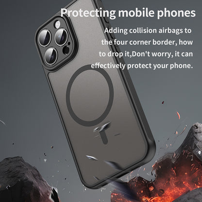 MagSafe Case for Apple iPhone 15 Pro Max, Techsuit, HaloFrost II, Black