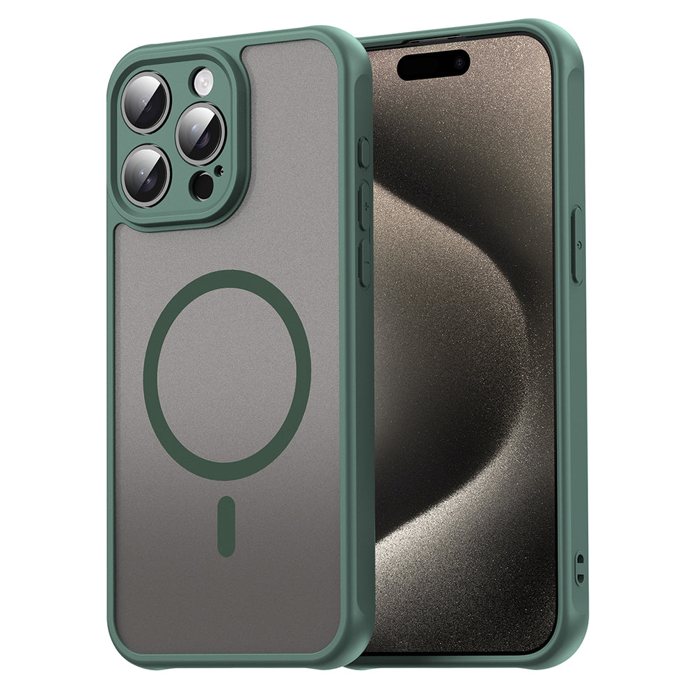 MagSafe Case for Apple iPhone 15 Pro Max, Techsuit, HaloFrost II, Green